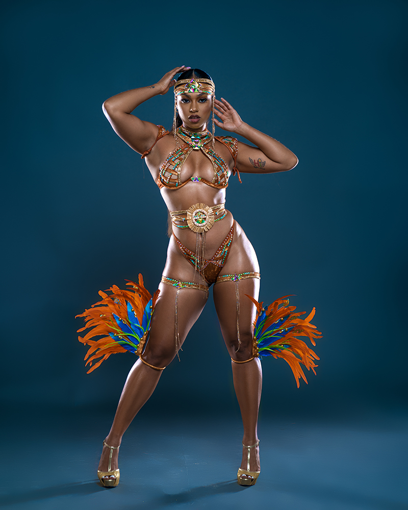 Backline Bodywear with Small Feathered Leg Pieces